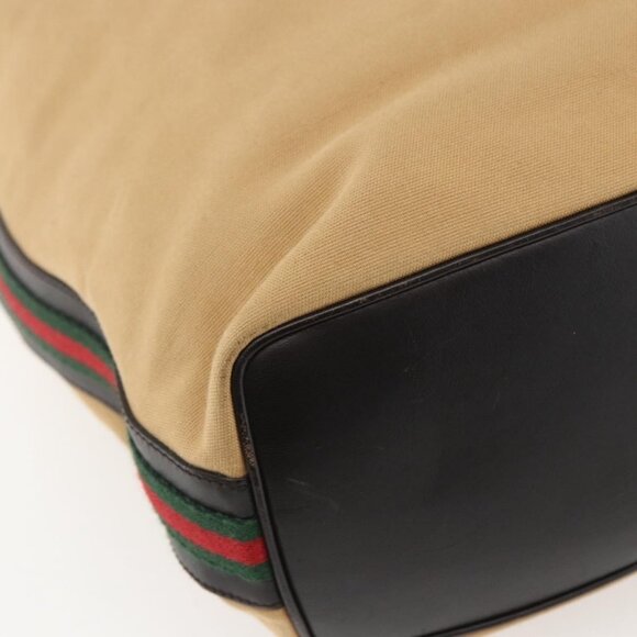 Authentic GUCCI GG Canvas Web Sherry Line Bag Beige Brown gold 001 4287 - Picture 5 of 16